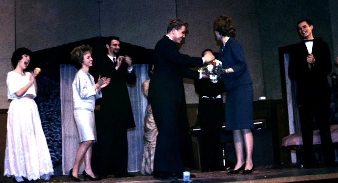 After last performance  Chris Jones, Shirley Davidson, Steve Linder, Gayle Garbarini (hidden), Gerry Myers, Tom Dick (hidden), Mrs Reeves, Greg Rathjen