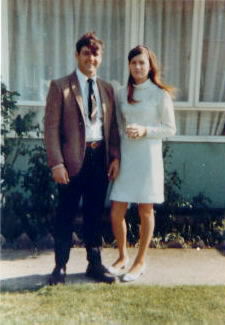 Edith Mold graduation '69 with boyfriend Mickey Worthington (airman)